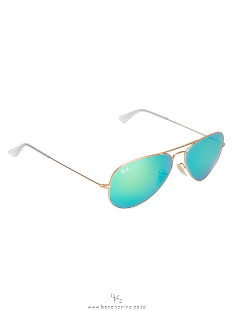 RAY-BAN RB3025 Aviator Sunglasses Mirror Green Gold