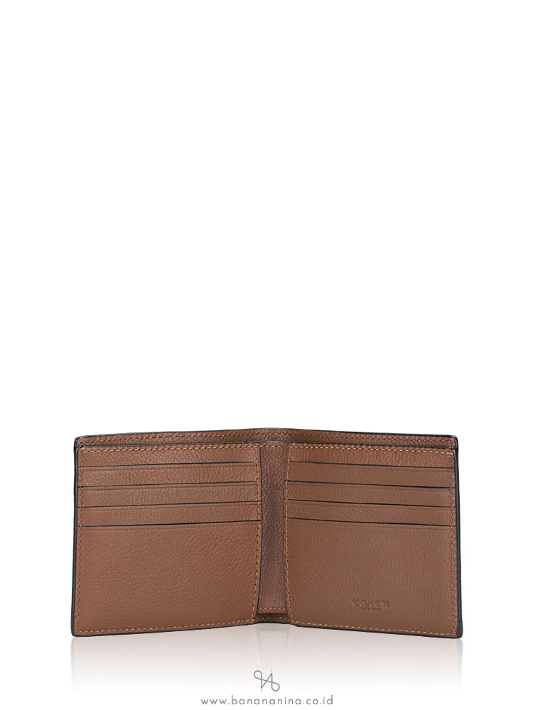 COACH Men 75084 Double Bifold Sport Calf Dark Saddle