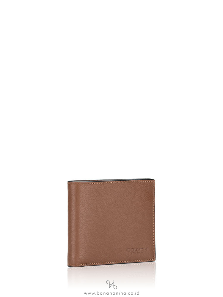 COACH Men 75084 Double Bifold Sport Calf Dark Saddle