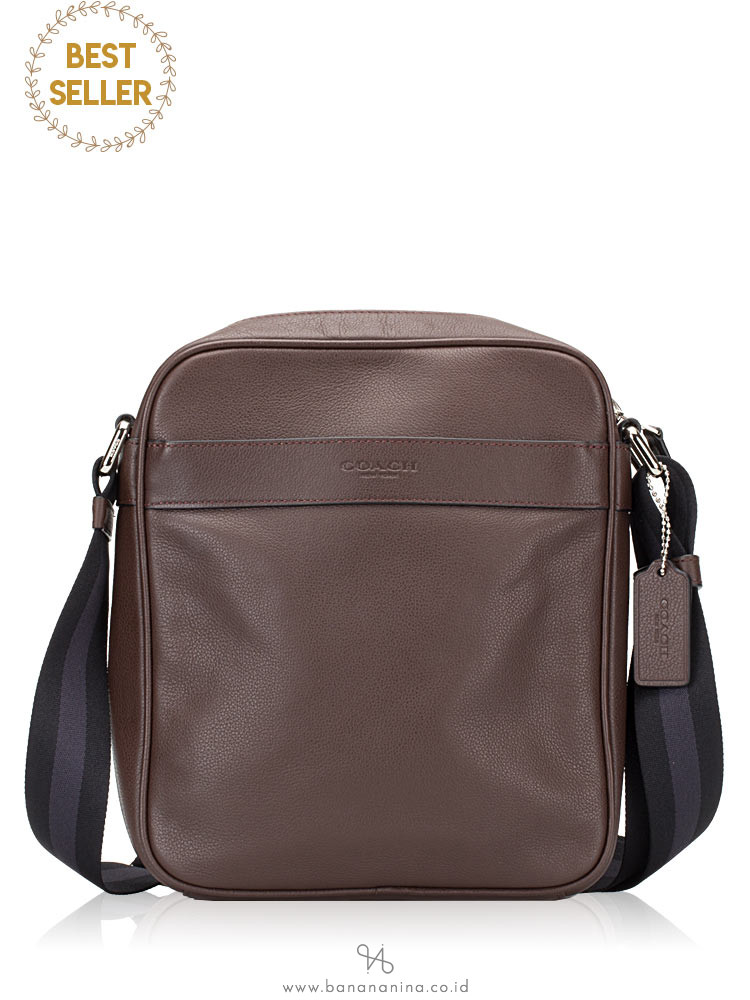 COACH Men 54782 Flight Smooth Leather Messenger Mahogany