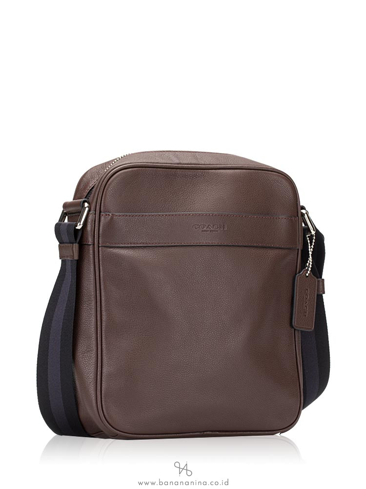 COACH Men 54782 Flight Smooth Leather Messenger Mahogany