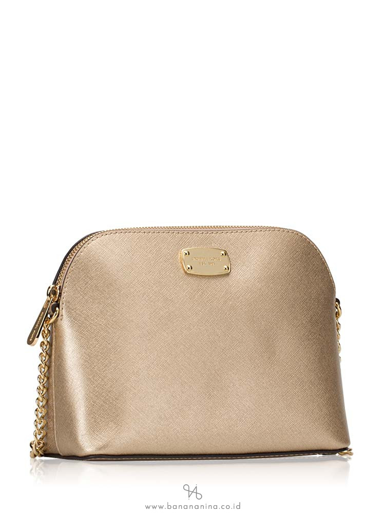 MICHAEL KORS Cindy Large Dome Crossbody Pale Gold