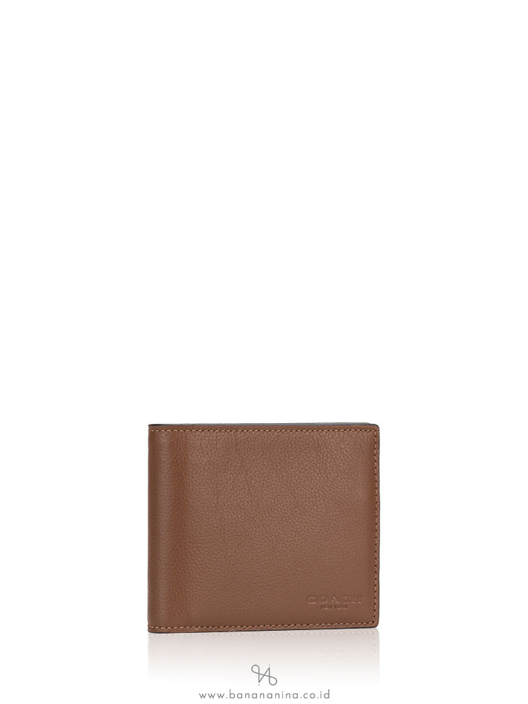 Coach Men's Slim Leather Card Case In Saddle