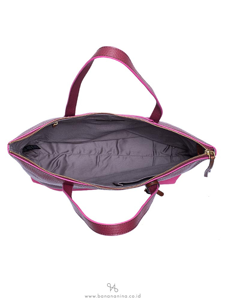 FOSSIL SHB1557640 Jenna Leather Tote Wine Multi