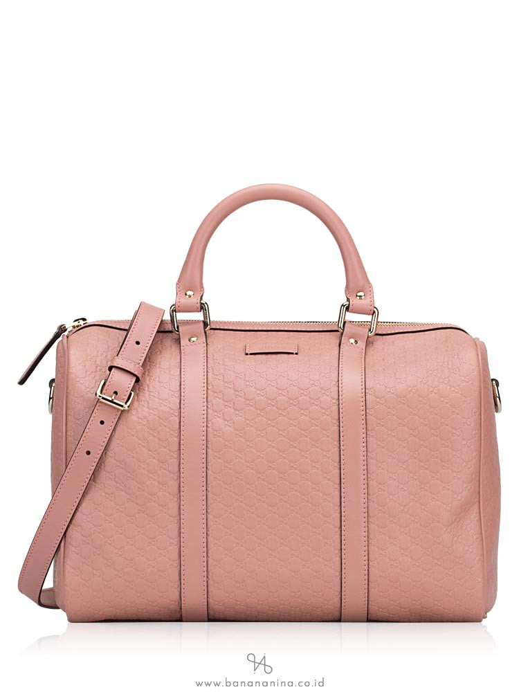 GUCCI Guccissima Boston With Strap Pink