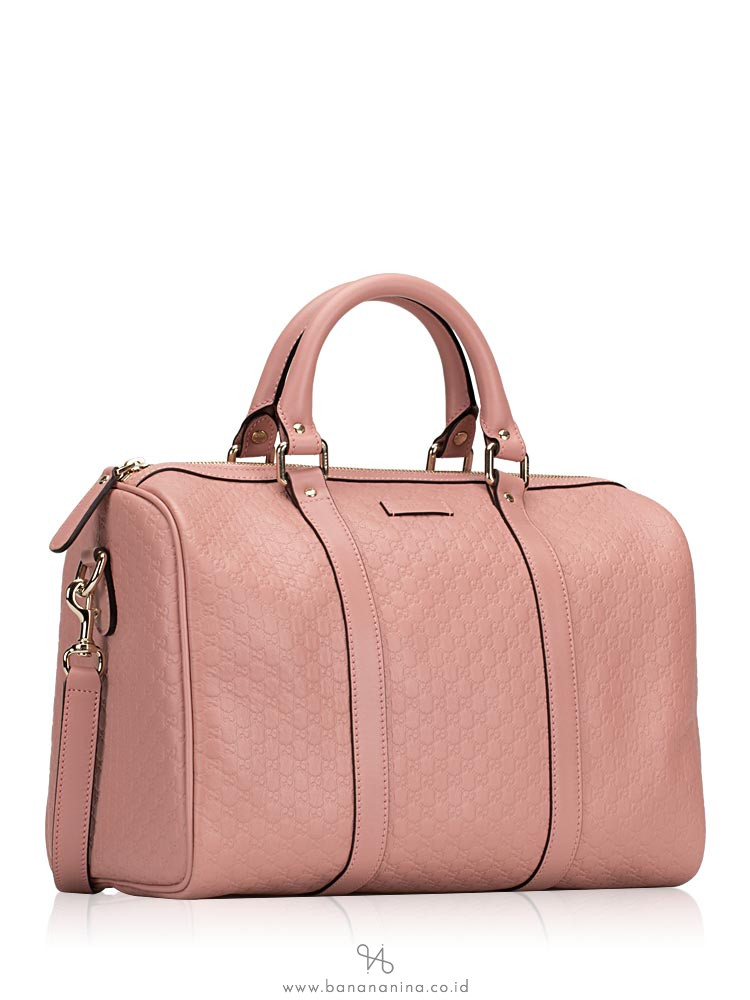 GUCCI Guccissima Boston With Strap Pink