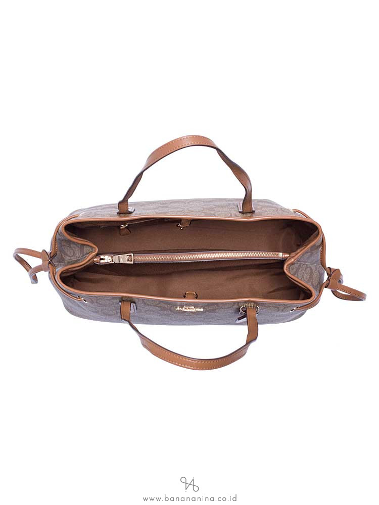 COACH 57842 Signature Drawstring Carryall Khaki Saddle