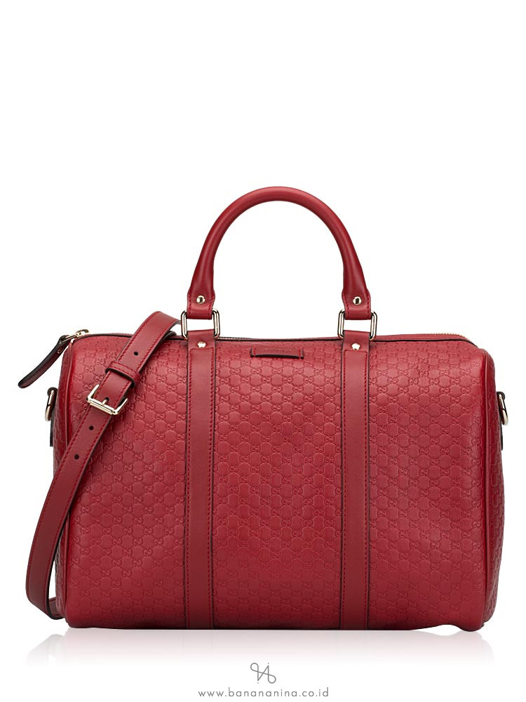 GUCCI Guccissima Boston With Strap Red