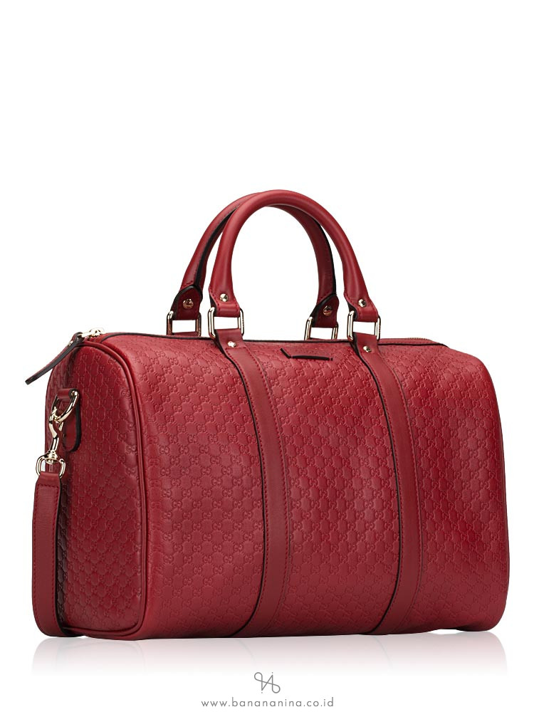 GUCCI Guccissima Boston With Strap Red