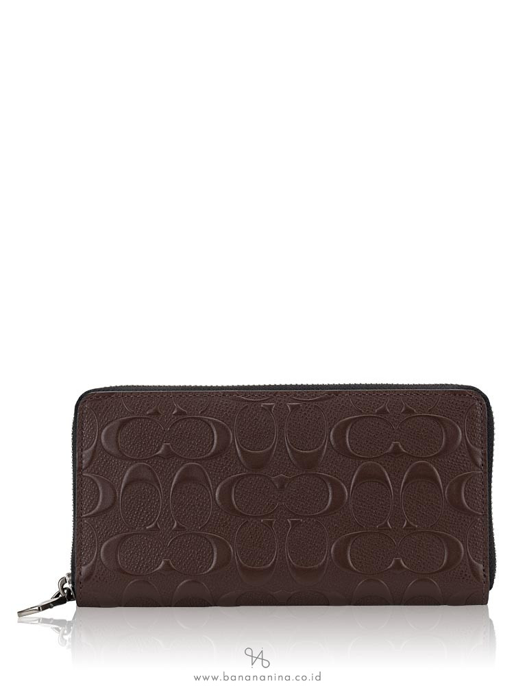 COACH 58113 Signature Crossgrain Zip Wallet Mahogany