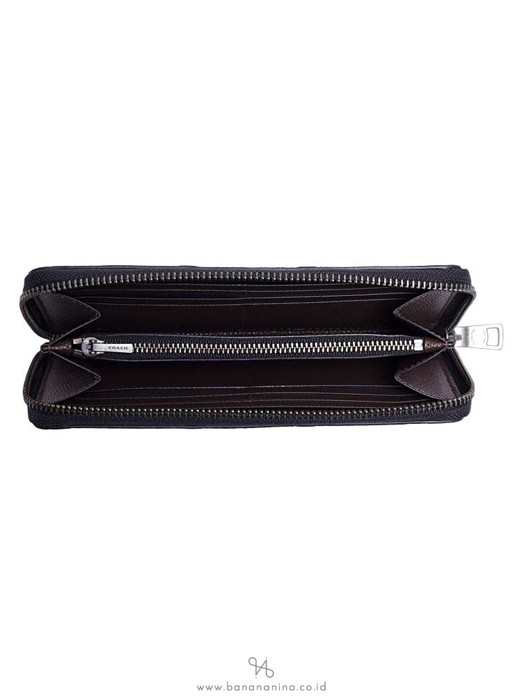 COACH 58113 Signature Crossgrain Zip Wallet Mahogany