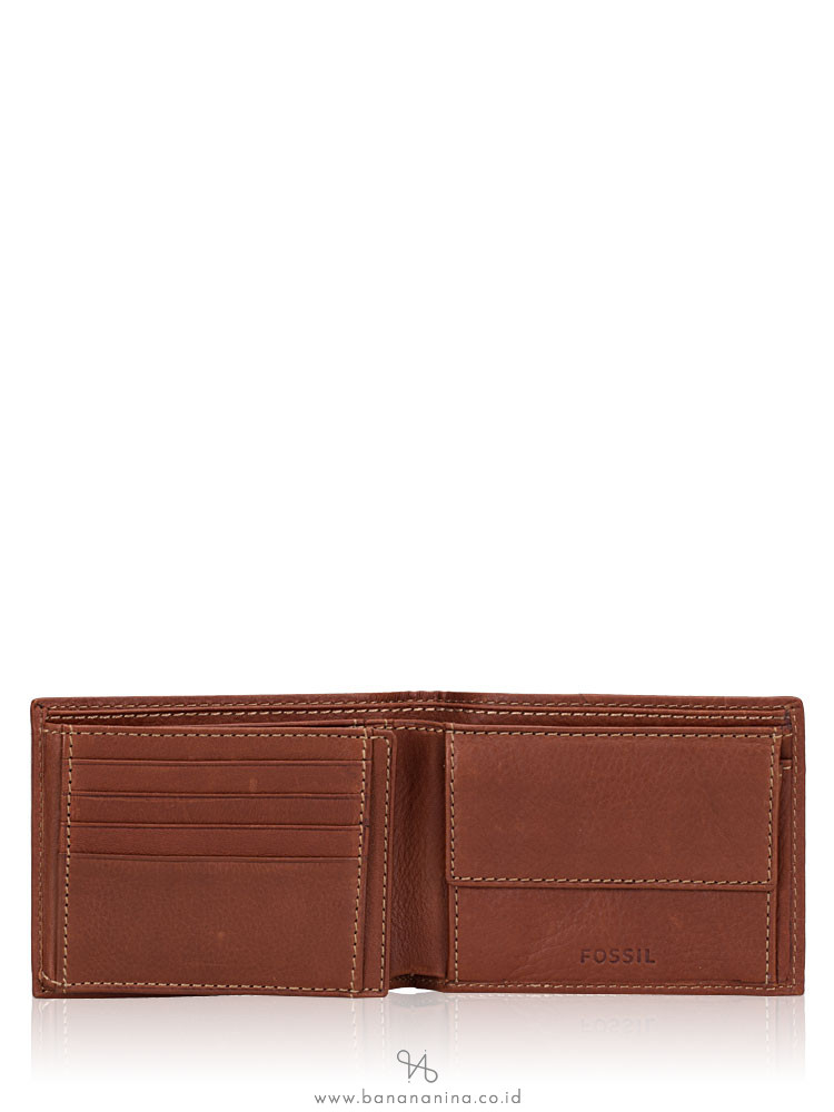FOSSIL Men SML1391210 Lufkin Traveler Wallet Brown