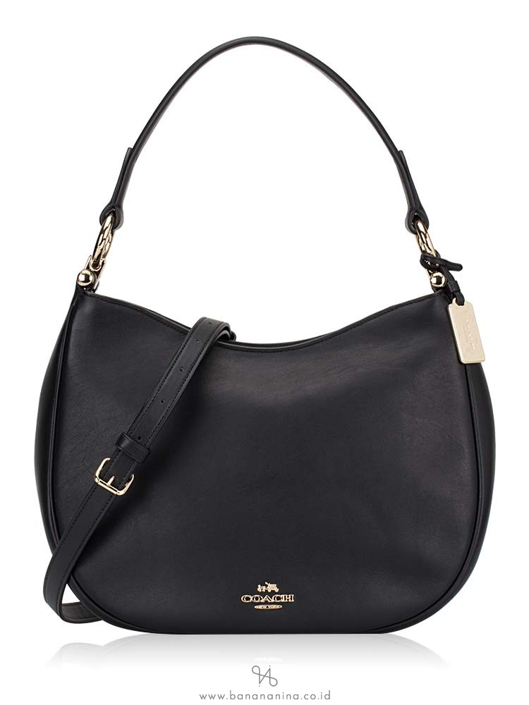 COACH 54446 Glovetanned Small Nomad Leather Hobo Black