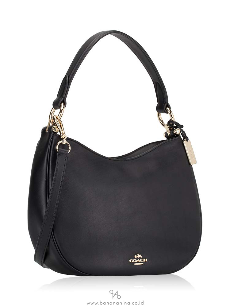 COACH 54446 Glovetanned Small Nomad Leather Hobo Black
