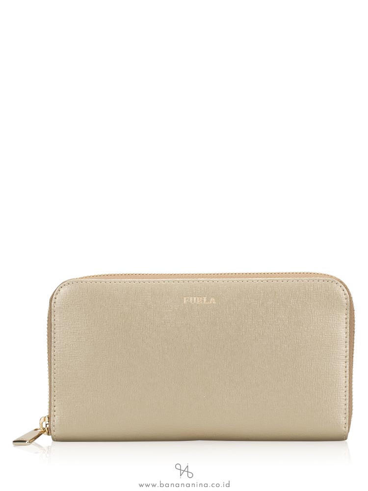 FURLA Classic Leather Zip Wallet Gold