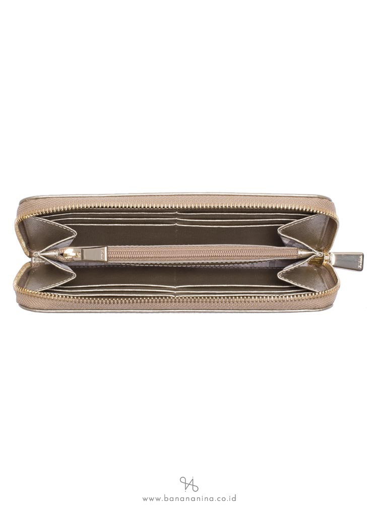 FURLA Classic Leather Zip Wallet Gold