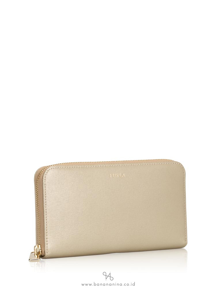 FURLA Classic Leather Zip Wallet Gold