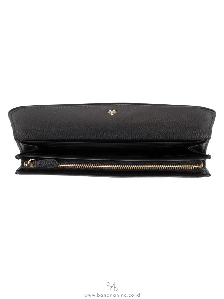 COACH 54009 Crossgrain Leather Slim Envelope Wallet Black