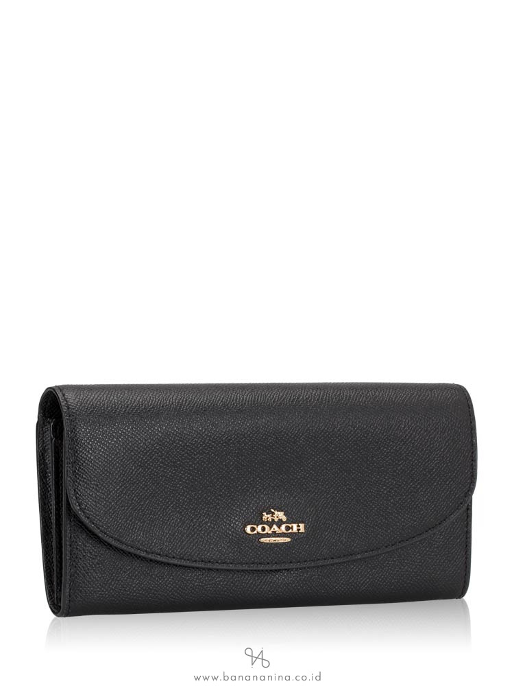 COACH 54009 Crossgrain Leather Slim Envelope Wallet Black