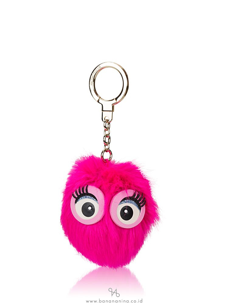 KATE SPADE Faux Fur Charms Monster Pink