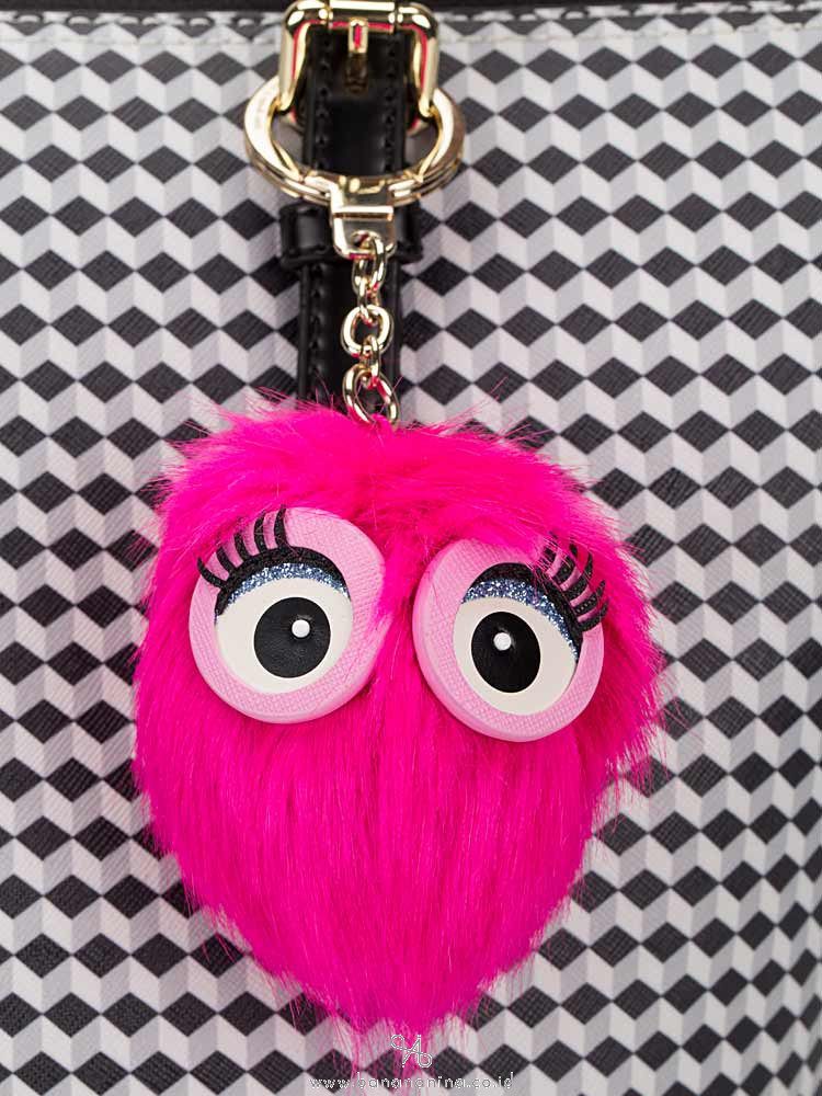 KATE SPADE Faux Fur Charms Monster Pink