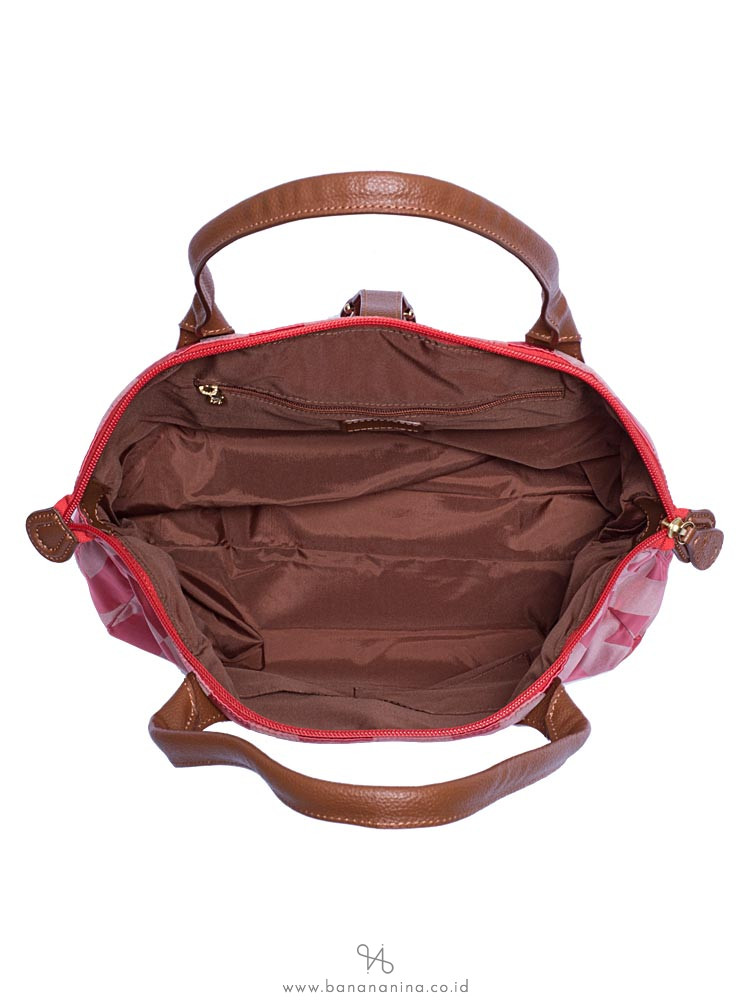 AIGNER Piccolina Signature Nylon Tote Coral Red