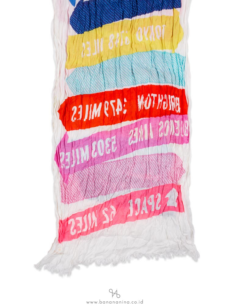 KATE SPADE Street Signs Around The World Scarf Multi