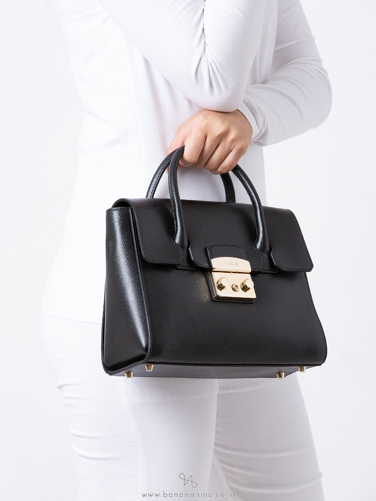 FURLA Metropolis Small Top Handle Satchel Onyx