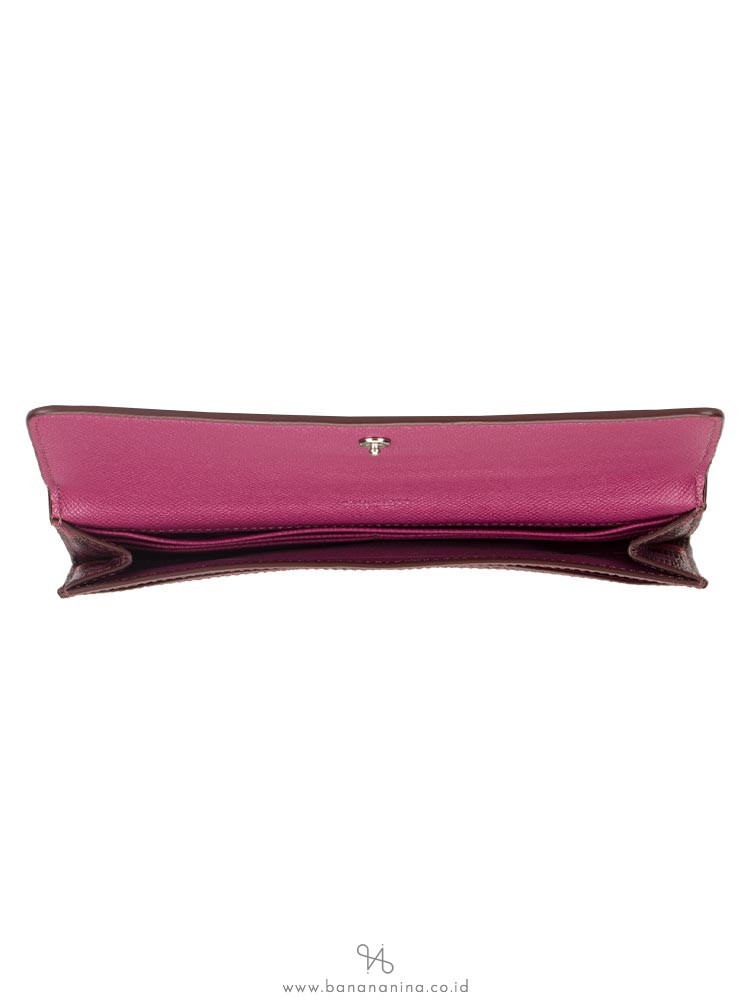 COACH 53587 Crossgrain Floral Print Soft Wallet Oxblood