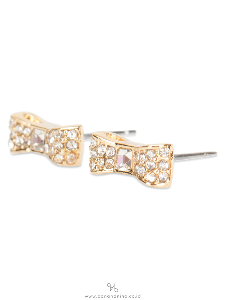 KATE SPADE Ready Set Bow Earring Clear Gold