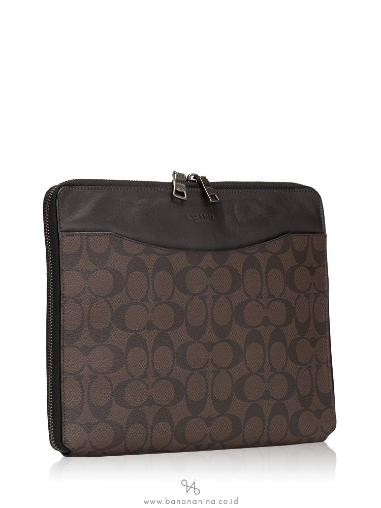 COACH 64562 Signature iPad Sleeve Mahogany Brown