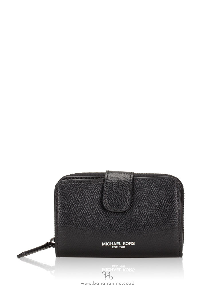 MICHAEL KORS Warren Leather Key Zip Wallet Black