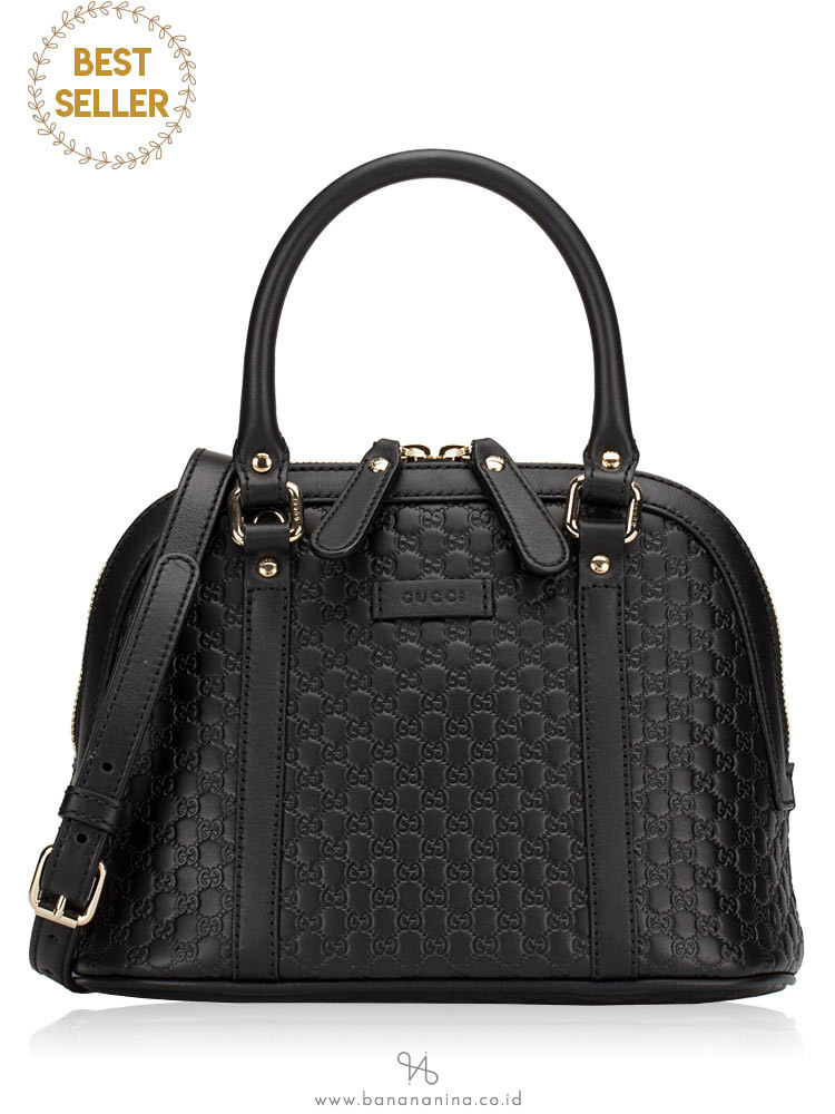 GUCCI Micro Guccissima Mini Dome Satchel Black