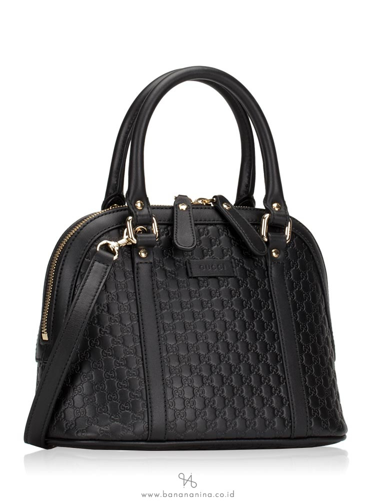 GUCCI Micro Guccissima Mini Dome Satchel Black