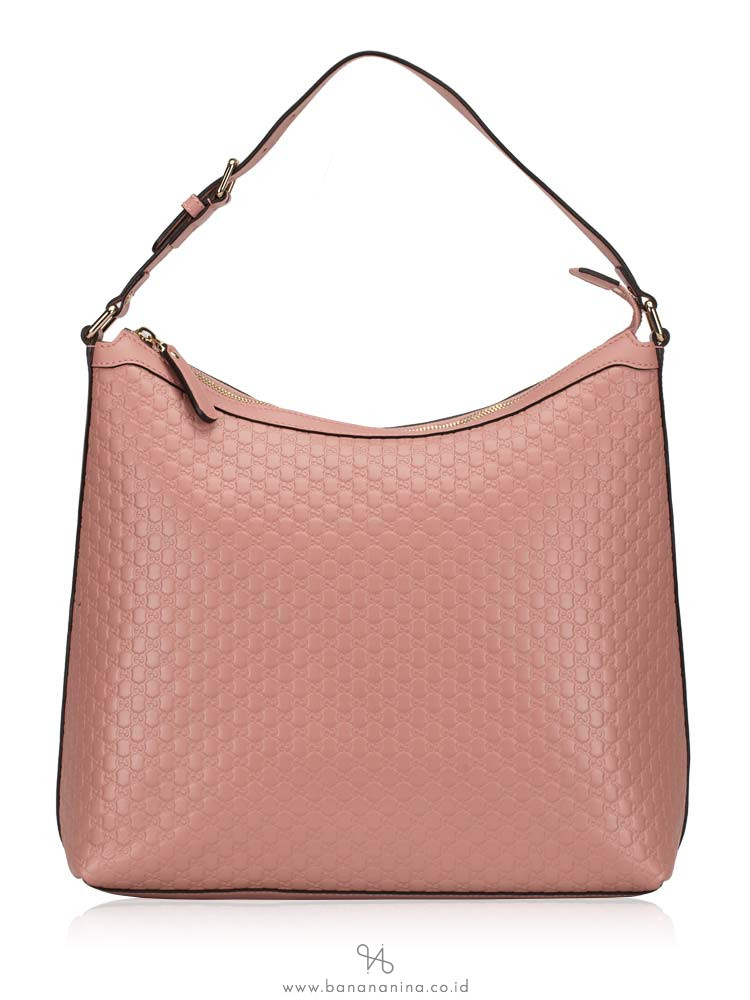 GUCCI Micro Guccissima Leather Hobo Soft Pink