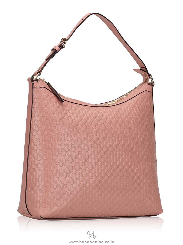GUCCI Micro Guccissima Leather Hobo Soft Pink