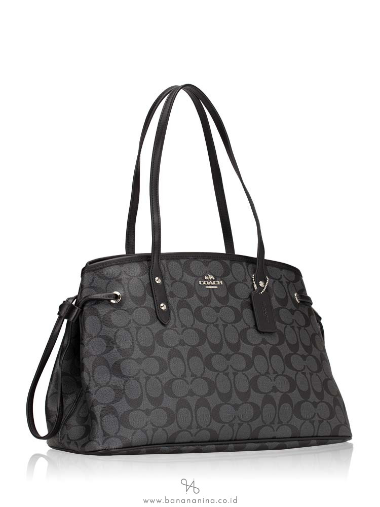 COACH 57842 Signature Drawstring Carryall Black Smoke