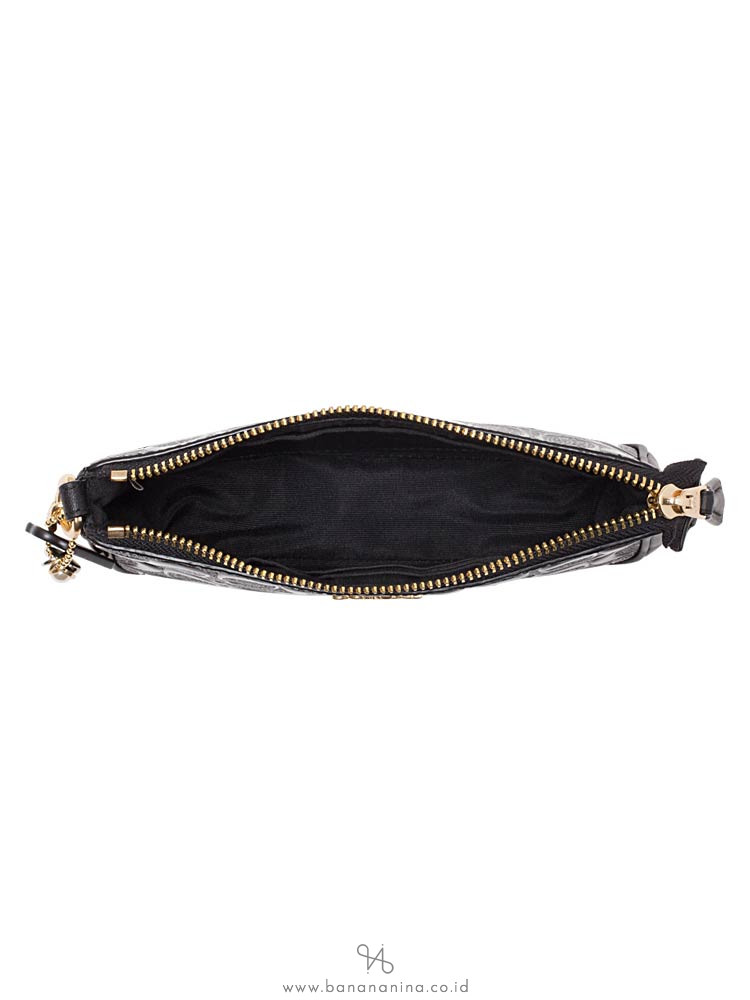 COACH 22698 Signature Debossed Patent Large Wristlet Black