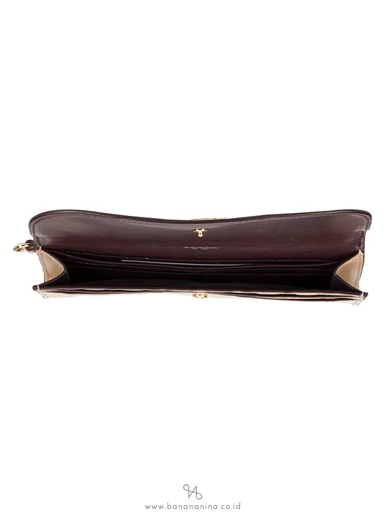 COACH 23397 Boxed Signature Debossed Patent Soft Wallet Platinum