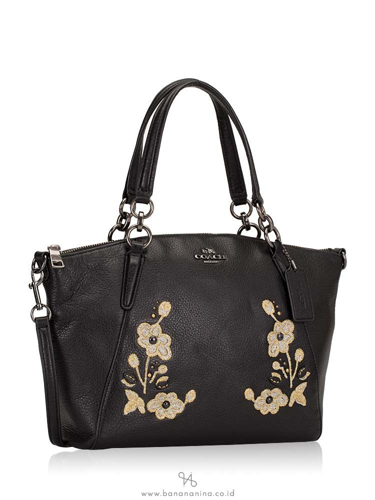 COACH 12007 Floral Embroidery Small Kelsey Black