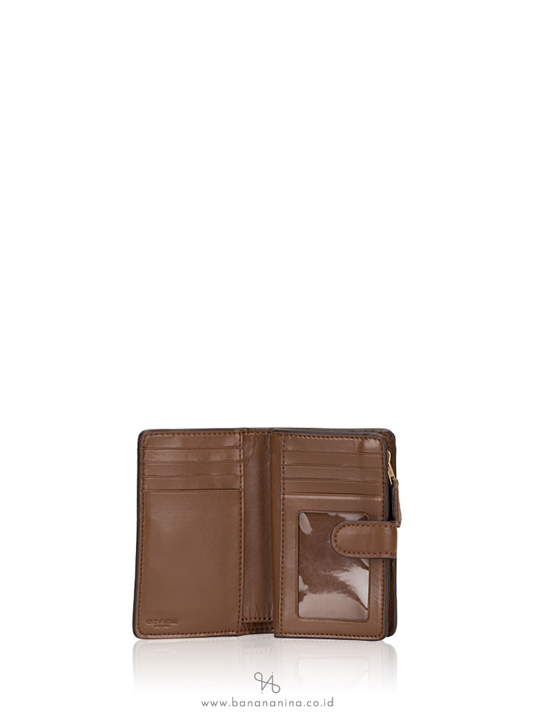 COACH 23553 Signature Medium Wallet Khaki Saddle