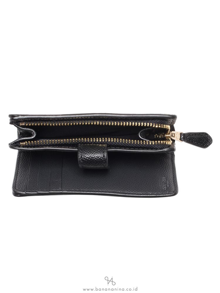 COACH 11484 Crossgrain Medium Corner Zip Wallet Black