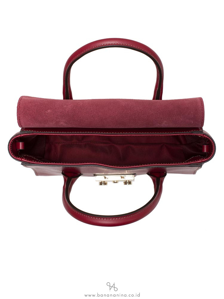 FURLA Metropolis Soft Leather Small Top Handle Satchel Ciliegia