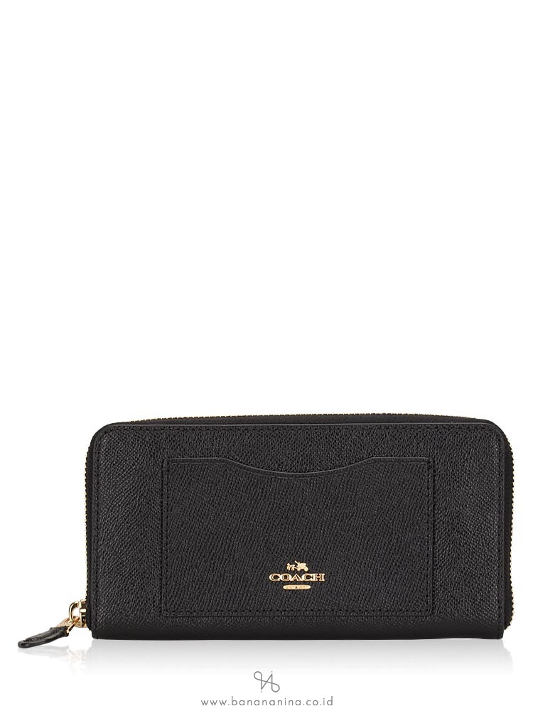 COACH 54007 Crossgrain Leather Zip Wallet Black