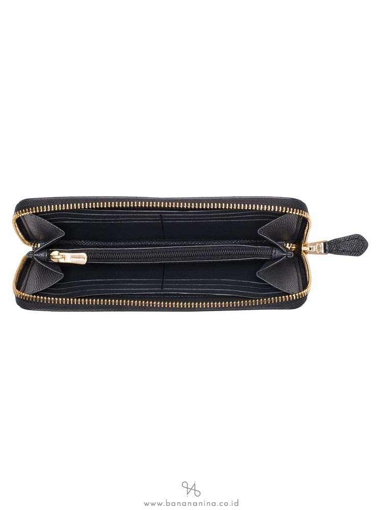 COACH 54007 Crossgrain Leather Zip Wallet Black