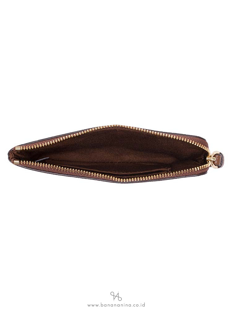 COACH 58032 Crossgrain Leather Small Wristlet Saddle