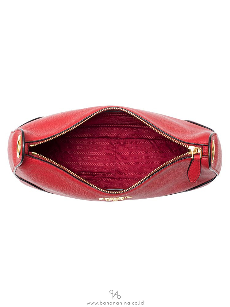 PRADA 1BC052 Vitello Daino Shoulder Bag Rosso