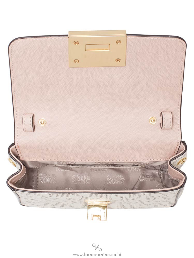 MICHAEL KORS Tina Monogram Small Crossbody Vanilla Ballet