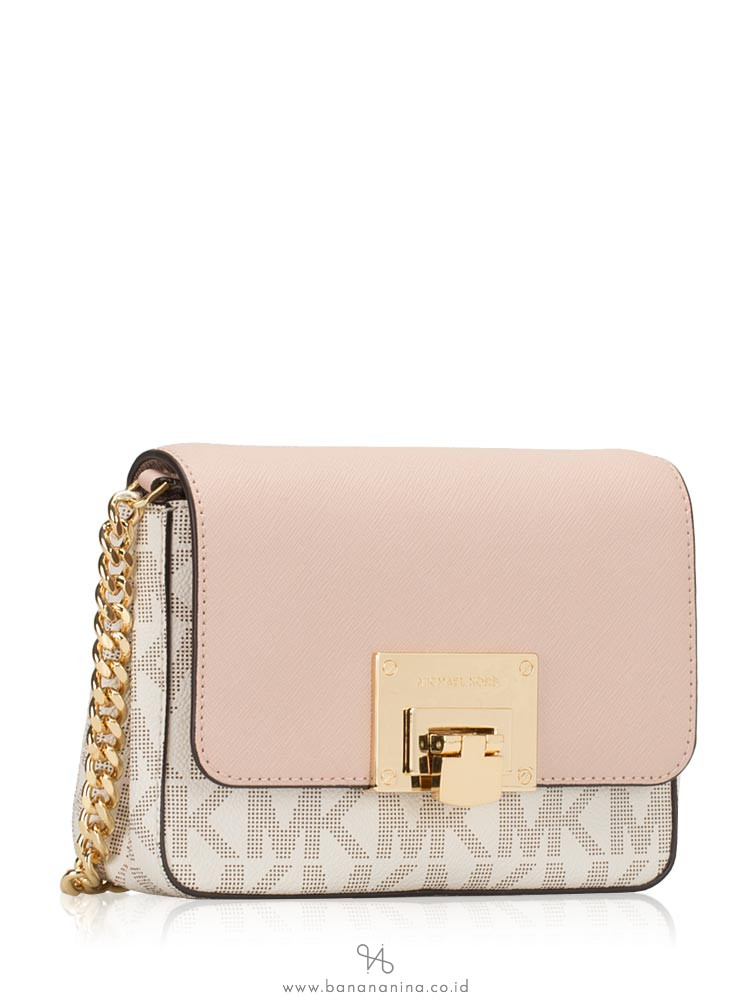 MICHAEL KORS Tina Monogram Small Crossbody Vanilla Ballet