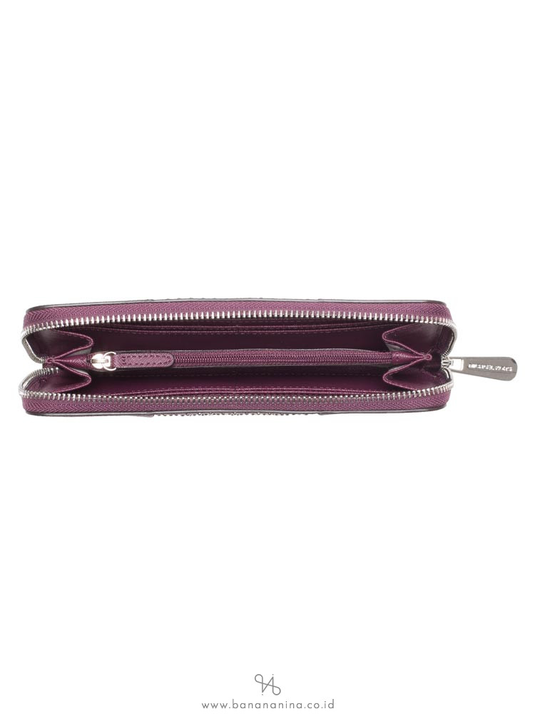MICHAEL KORS Jet Set Travel Micro Stud Zip Wallet Plum